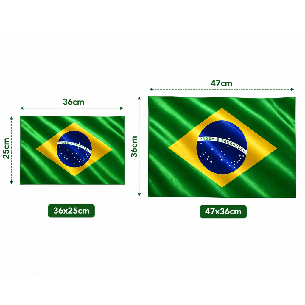 Tecido Bandeira do Brasil de Cetim - Bandeirinhas - Copa do Mundo