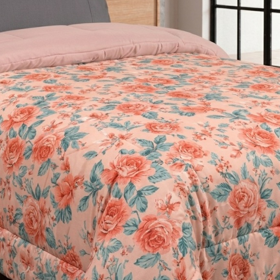 Edredom Charming Dupla Face Solteiro Percal 400 Fios Estampado