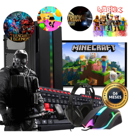 Computador Gamer Intel Core I5 SSD 120G+hd500g Video intel grafic 2500 1g+Monitor 19 GTA5 LOL Roblox
