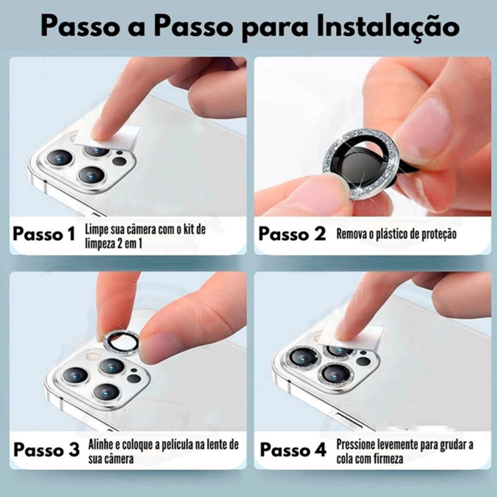 Detalhes do Protetor de Câmera Strass Brilho Luxo Para Galaxy A57