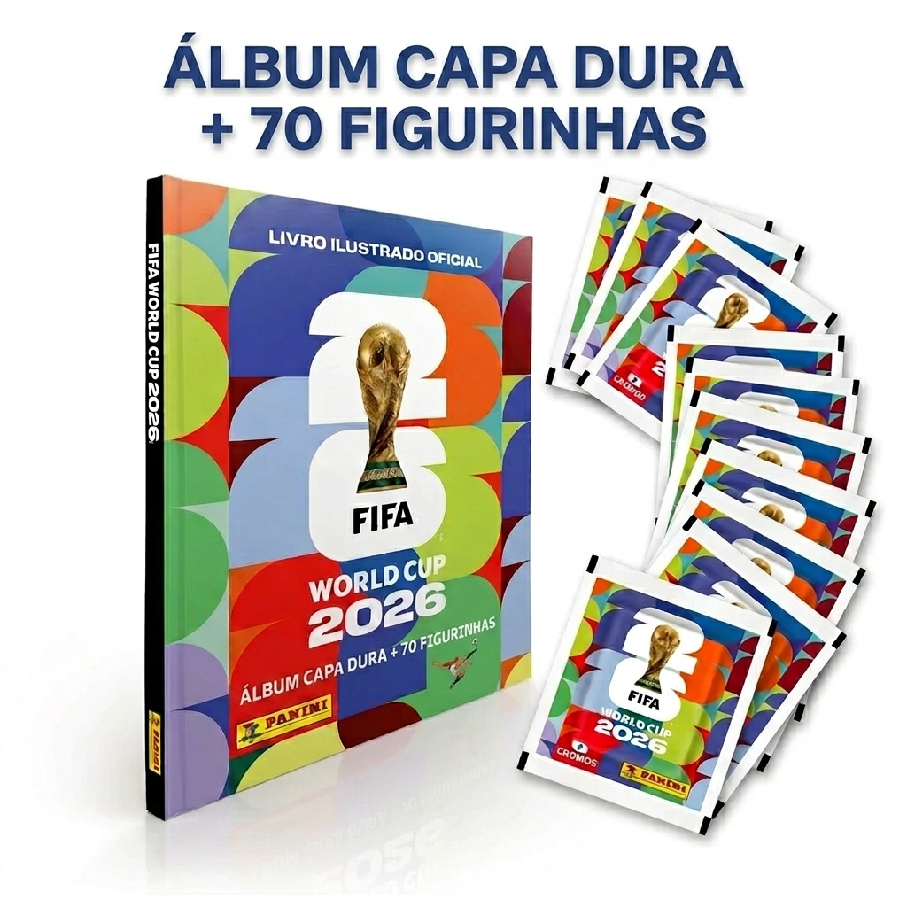 Album Capa Dura + 70 OU 35 Figurinhas Oficial Copa Do Mundo 2026 Panini Envio Imediato