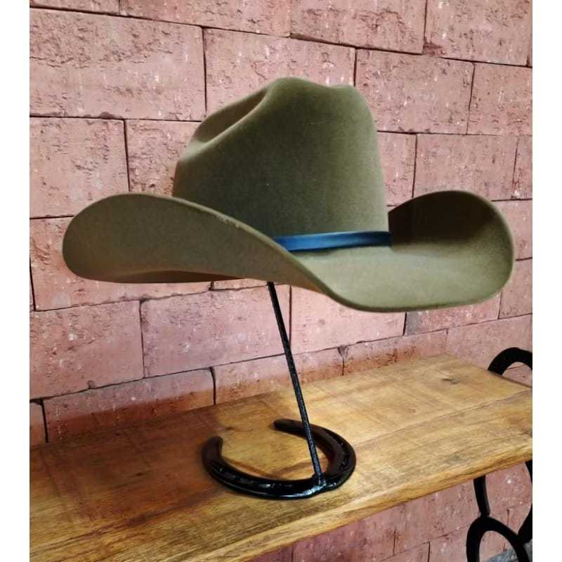 Suporte para Chapéu de mesa em Ferradura – Porta Chapéu de Mesa Decorativo Rústico Moderno Artesanal