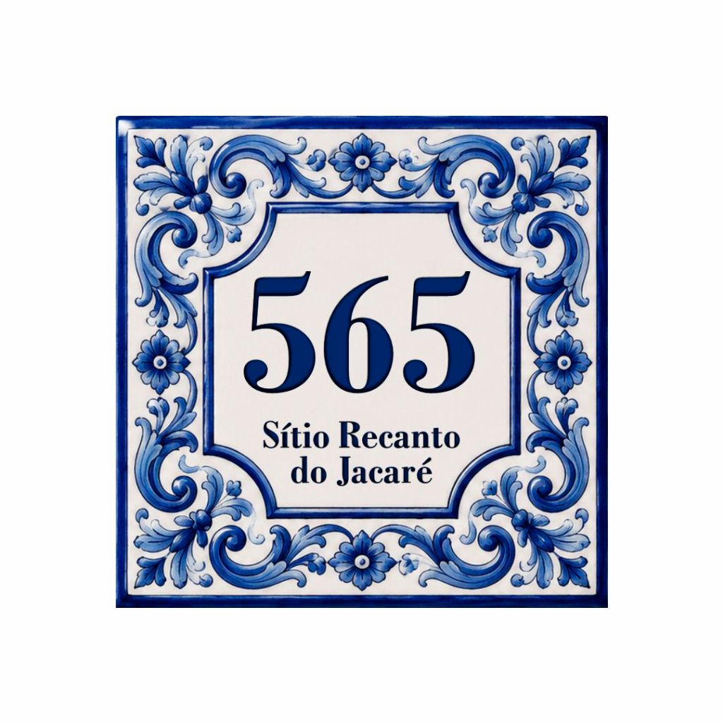 Azulejo Número de Casa Personalizado e Nome da Rua e Número Placa para Muro Número Residencial 19