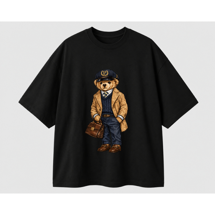 Camiseta Oversized Unissex Algodão Streetwear / Urso - Moda /