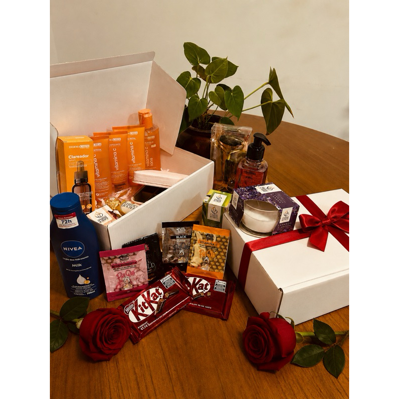 Kit Skincare Dia dos Namorados Presente Completo Cesta Premium Spa Relaxante com Hidratante e Vela
