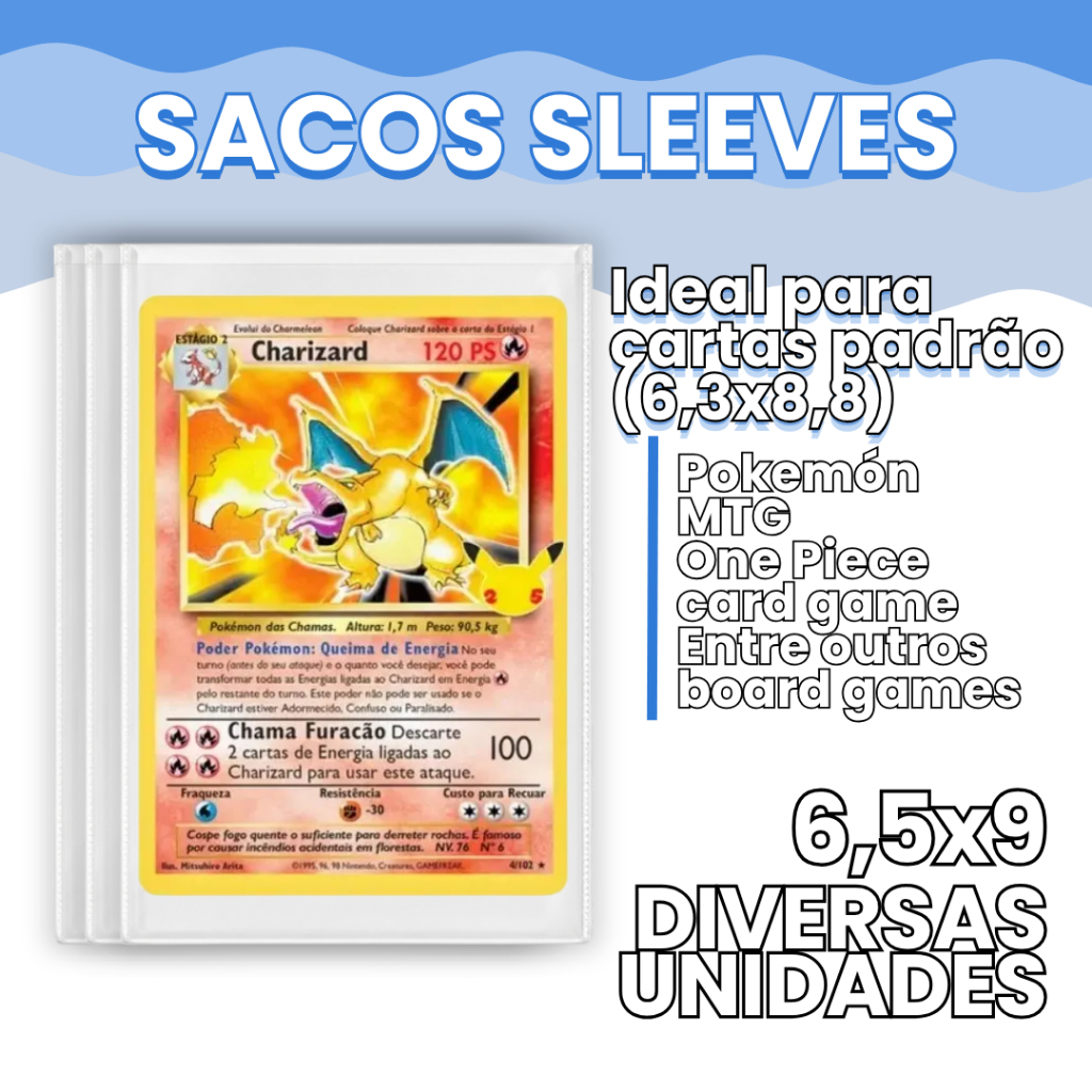 Sleeve Incolor Shield Básico Protetor de Cartas - 100 até 500 un Pokémon, Magic, Photocard Magic TCG