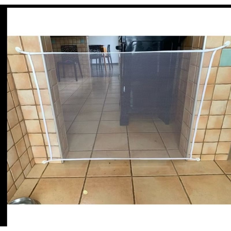 Cerca Cercado Tela Divisória para Portas e Pets com Adesivos de Fita Dupla Face Branca