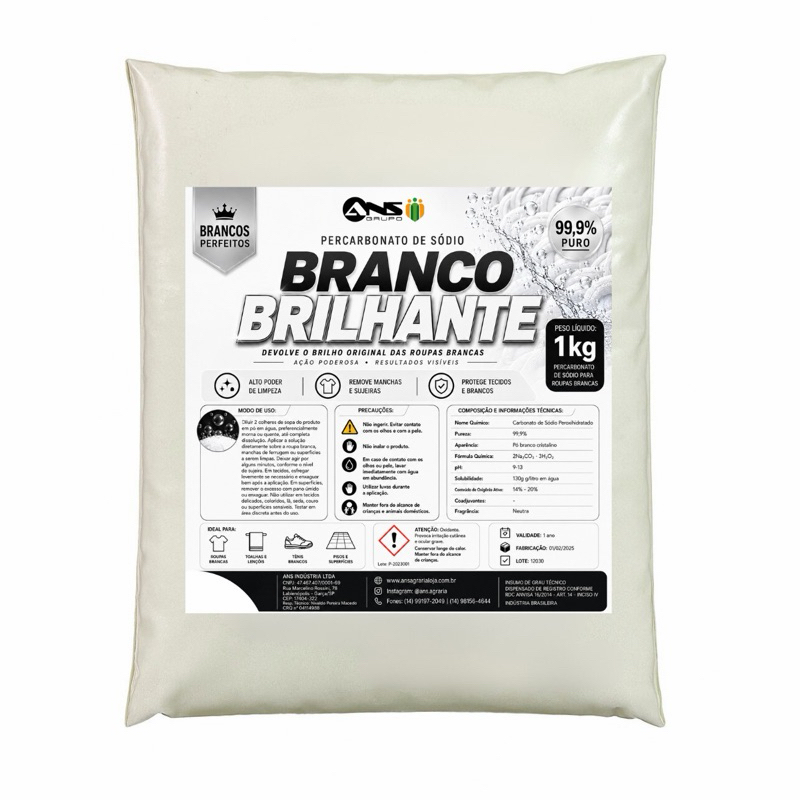 Percarbonato de sódio  para roupas Brancas 1kg
