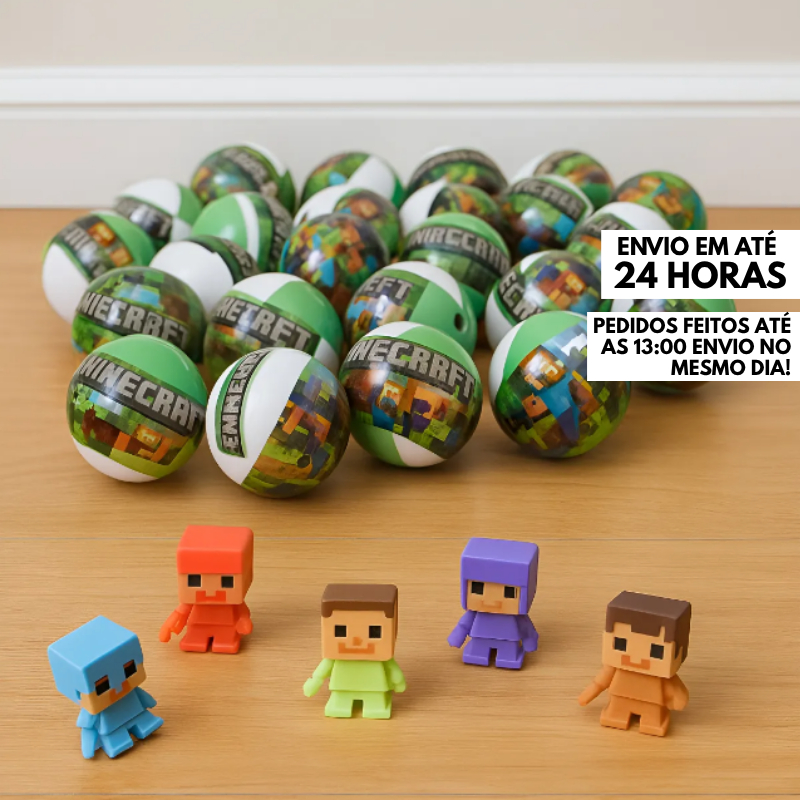 Kit 10 a 50 Cápsulas Minecraft Mini Surpresas Colecionáveis