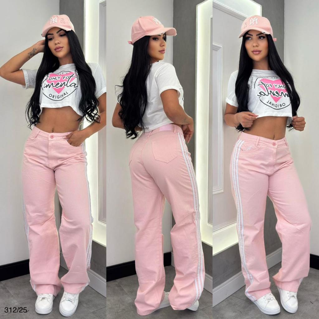 calça jeans pimenta original com fitas laterais