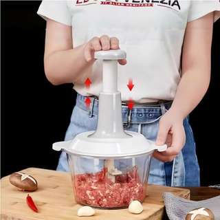 Triturador De Alimentos Processador Cortador Manual 1.5L de Legumes Carne Alho Trava de S…