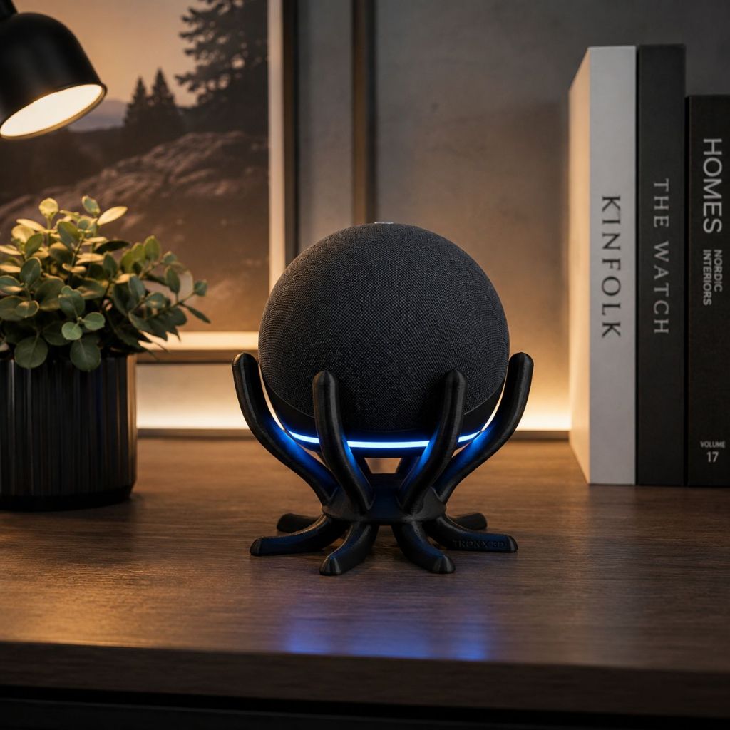 Suporte Para Alexa Echo Dot 4 e 5 Premium Base De Mesa Antiderrapante Eleva O Som Decoração Setup