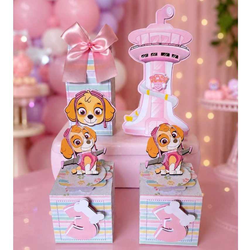 Personalizados Patrulha Canina Menina/Skye- KIT FESTA - CAIXINHAS PERSONALIZADAS - ANIVERSÁRIO - LEMBRANCINHAS