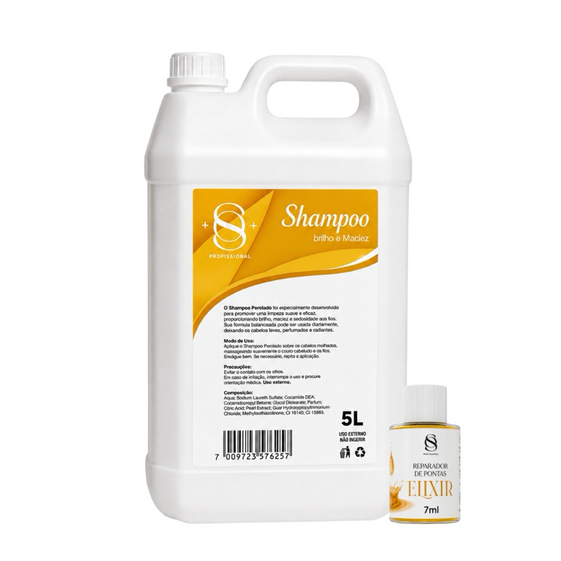 SHAMPOO SEM SAL GALÃO 5L + BRINDE EXCLUSIVO S&O PROFESSIONAL