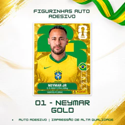 FIGURINHA NEYMAR JR PERSONALIZADA - ÁLBUM DA COPA 2026 GOLD OURO | ENVIO IMEDIATO