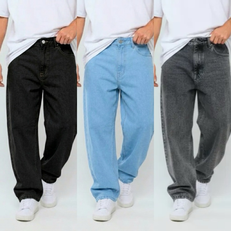 KIT CALÇA BALÃO BAGGY BOCA RETA LARGA MASCULINA PANTALONA LISA 36-48