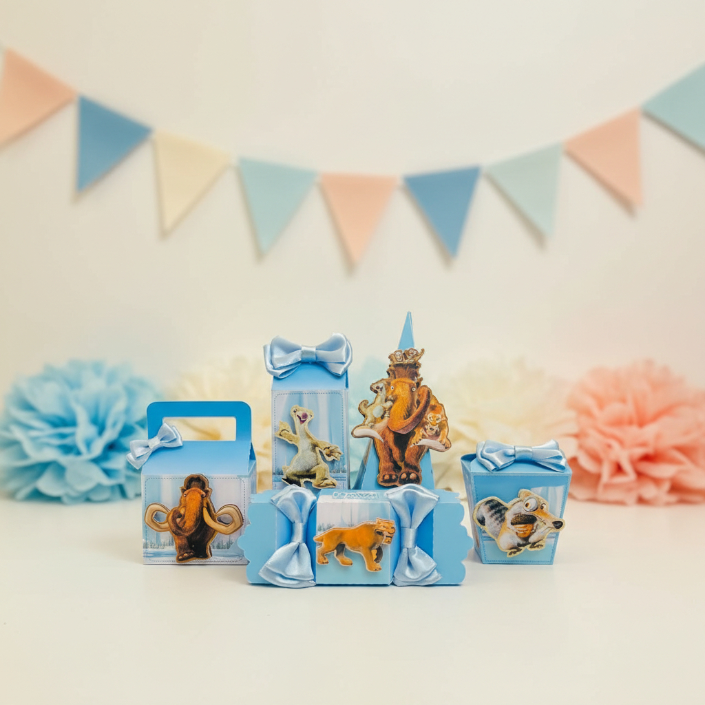 Kit 15/20/35 Caixinhas Personalizadas A Era Do Gelo/ Lembrancinha aniversário/Desenvolvemos qualquer tema/ Papel-persona