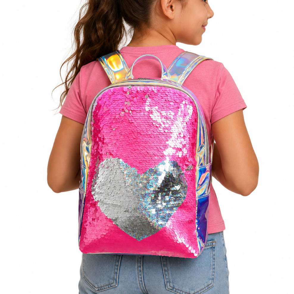 Mochila para menina de Plástico infantil Lantejoulas Holográficas escolar Bolsa Escolar menina