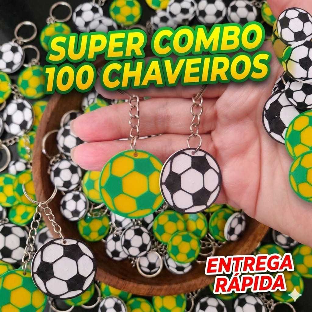 Chaveiro Bola Futebol- Super Kit até 100 unidades-Lembrancinha-Campeonatos-Torneio-Festa-Copa do Mundo--Neymar