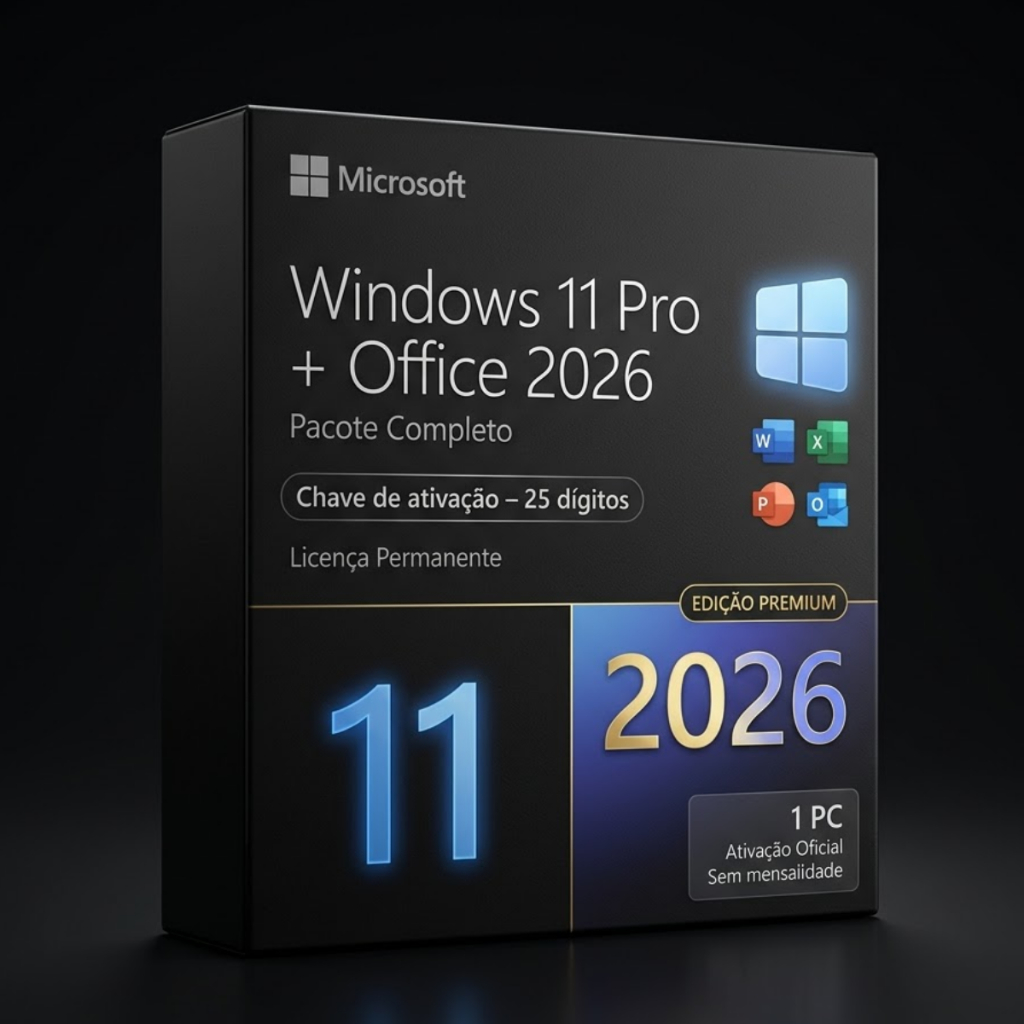 Windows 11 Pro + Office 2026 Pro |1PC Licença Permanente |Lacrado|Original  – Envio Físico