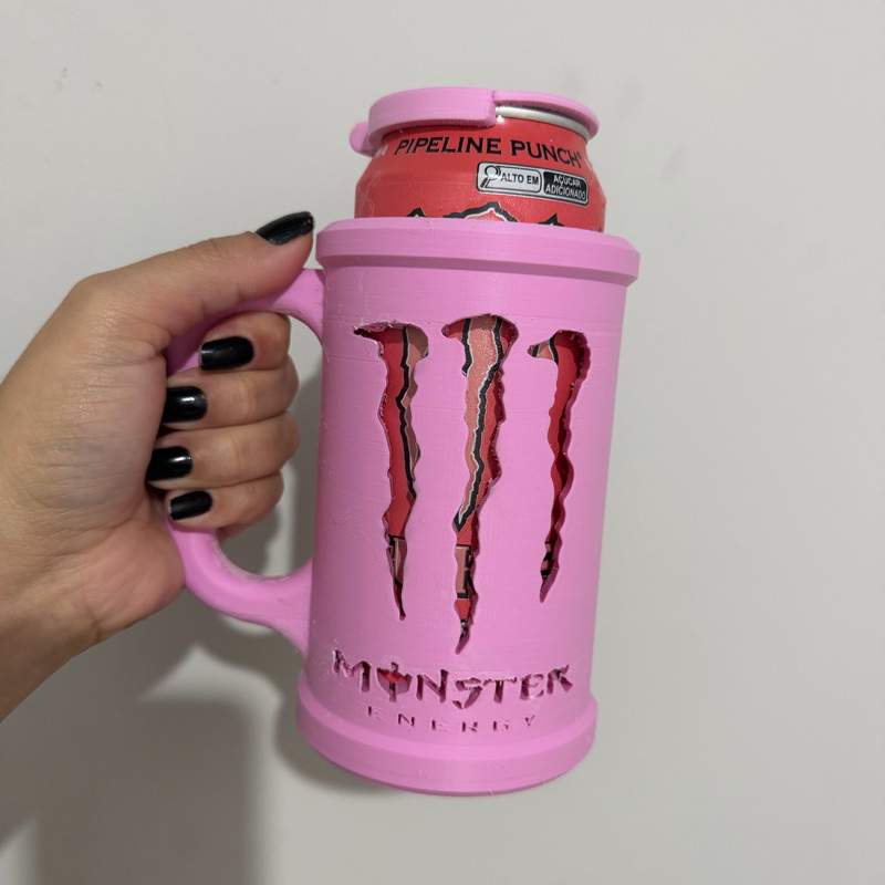 Porta Lata Monster 3D | Suporte para Energético | Organizador Estilo Gamer Decorativo