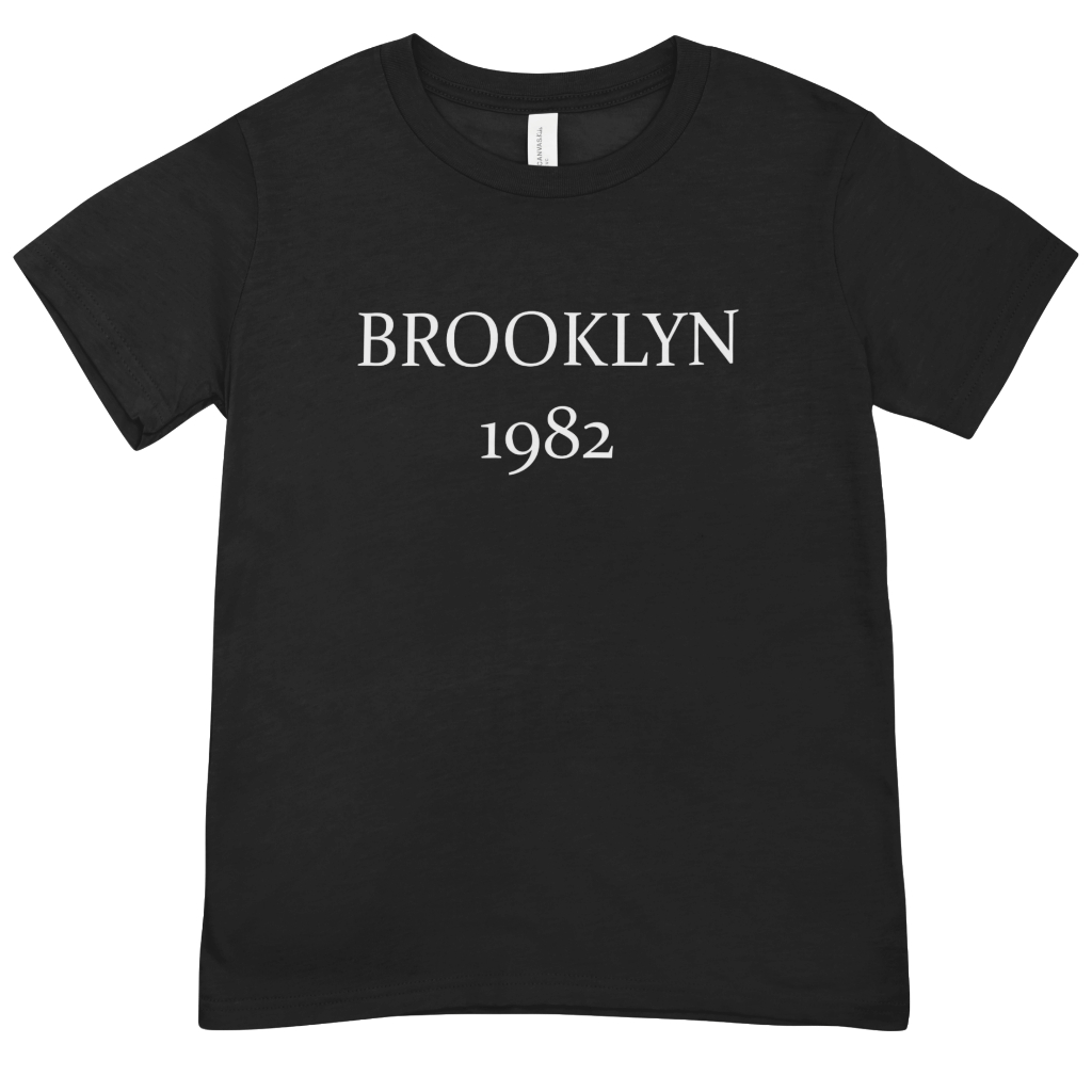 Camiseta Masculina E Feminina Estampa Brooklyn 1982 Algodão Confortável Casual Blusa T-Shirt Preta Frase Tendência Stree