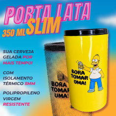 Porta Lata Fina Slim 350ml Suporte Cerveja Térmico  Homer Simpson