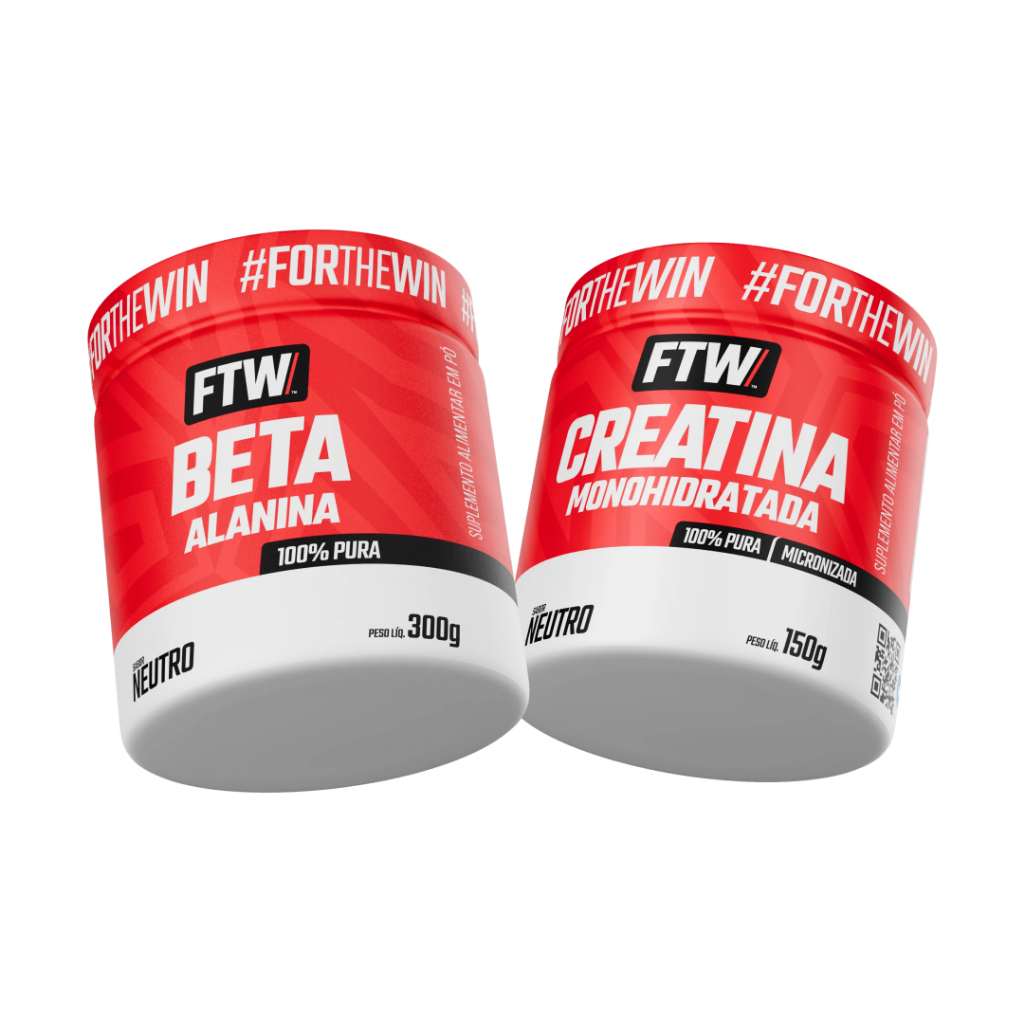 Kit Creatina Monohidratada Pura 150g - 100% Pura + Beta Alanina 100% Pura 300g - FTW
