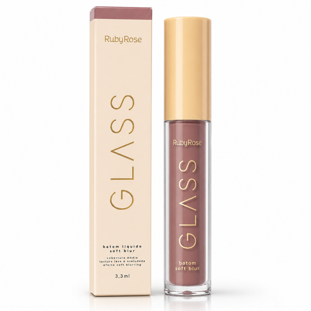 Batom Líquido Soft Blur BG01 Nude Claro Glass Ruby Rose