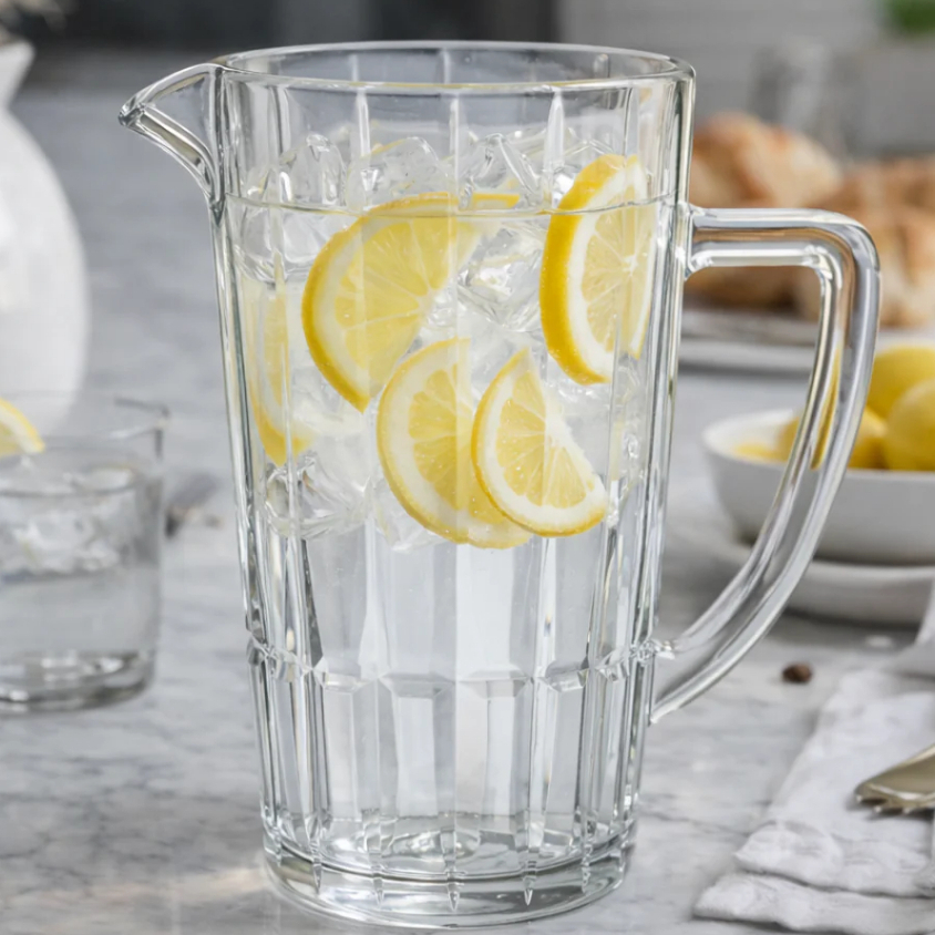 Imagem Jarra Para Servir Água Suco De Vidro Cristalle 1,3 Litros Hauskraft