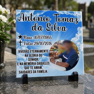 Azulejo Personalizado Lápide Túmulo Memorial Cemitério Jazigo Homenagem Decoração