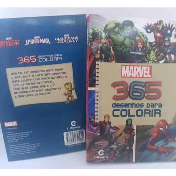Livro Infantil Heróis Vingadores 365 Desenhos Para Colorir
