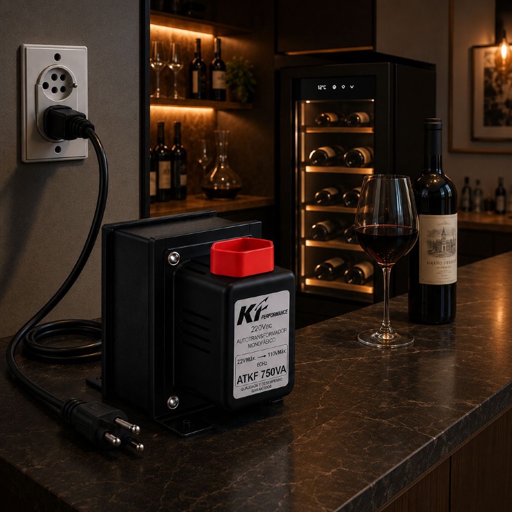 Auto Transformador 750va Frigobar Geladeira 1 Porta Tanquinho Conversor 110v 220v Bivolt KF