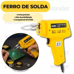 Ferro De Solda Profissional Estanhador Com Lâmpada Vonder 35W Bivolt 127V 220V Precisão Rápida