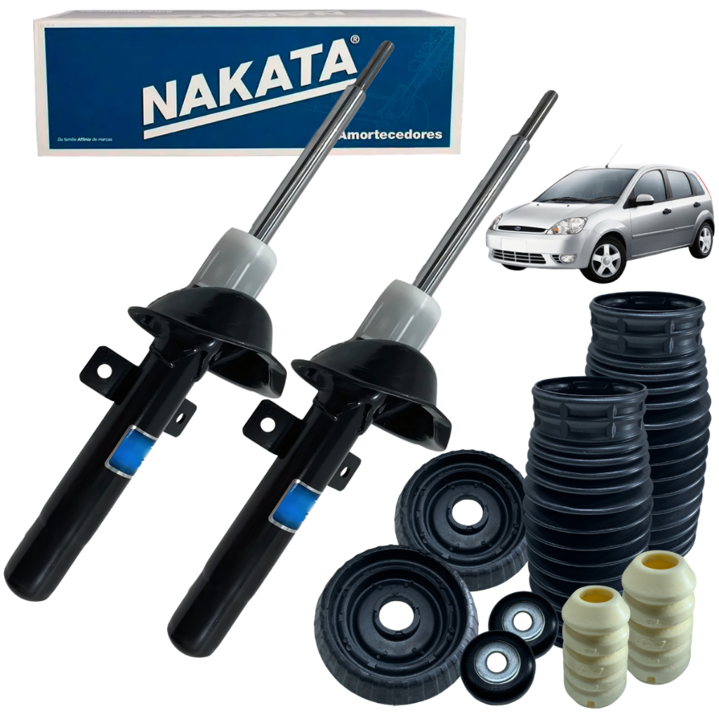 Par Amortecedor Dianteiro Original Nakata + Kits Fiesta 1.0 1.3 1.4 1.6 1996 1997 1998 a 2004