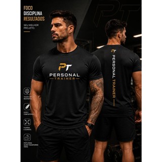 CAMISETA DRYFIT "PERSONAL TRAINER" EDUCADOR FÍSICO LEVE SECA RÁPIDO GELADINHA
