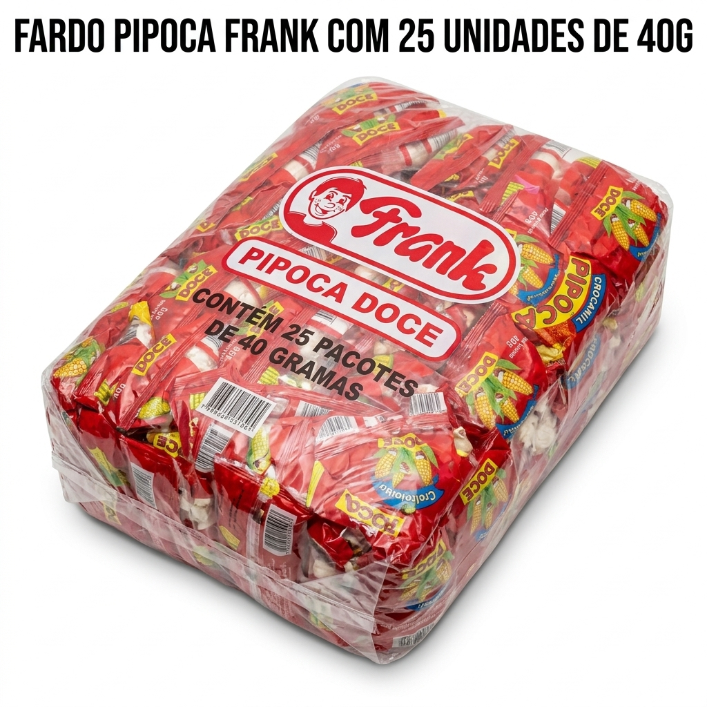 Saco Fardo Pipoca Doce Festa Infantil Saquinho Surpresa Revenda Pipoquinha Lanche Atacado 25un 40g Frank