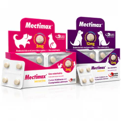 Mectimax 3Mg e 12Mg - 4 Comprimidos Antiparasitário P/ Cães E Gatos - Agener - Blister