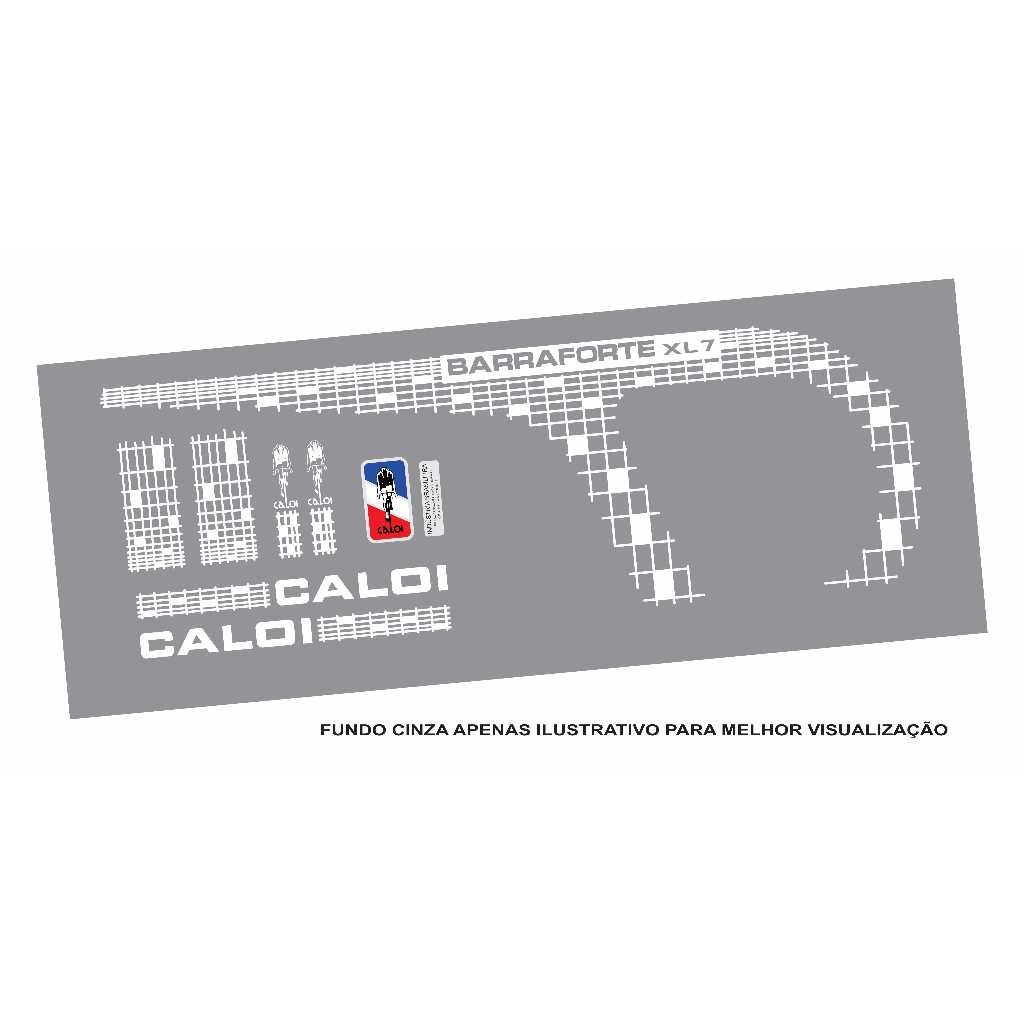 Kit Adesivos Caloi Barra Forte XL7 1987 Branco