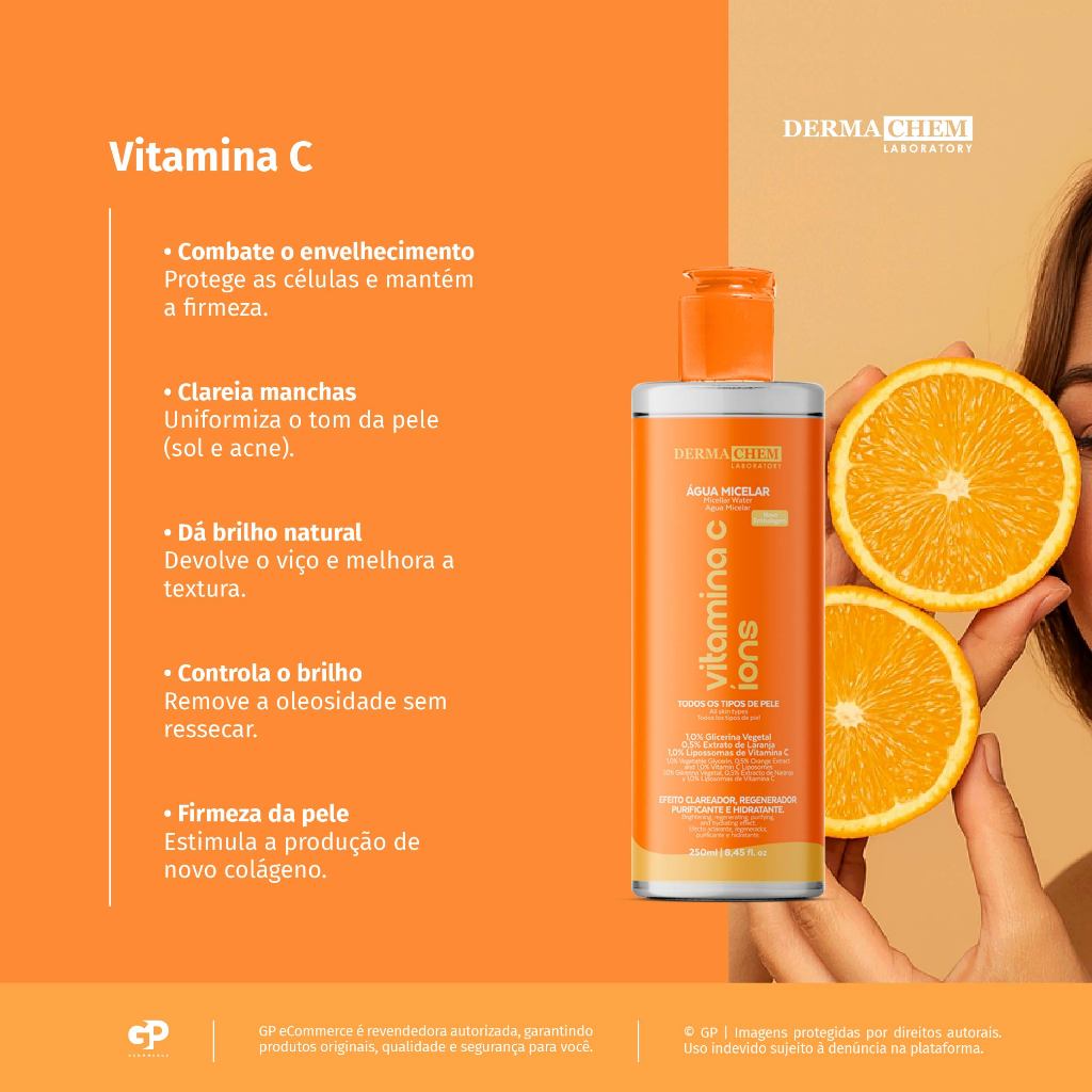 Água Micelar Vitamina C 250ml Dermachem