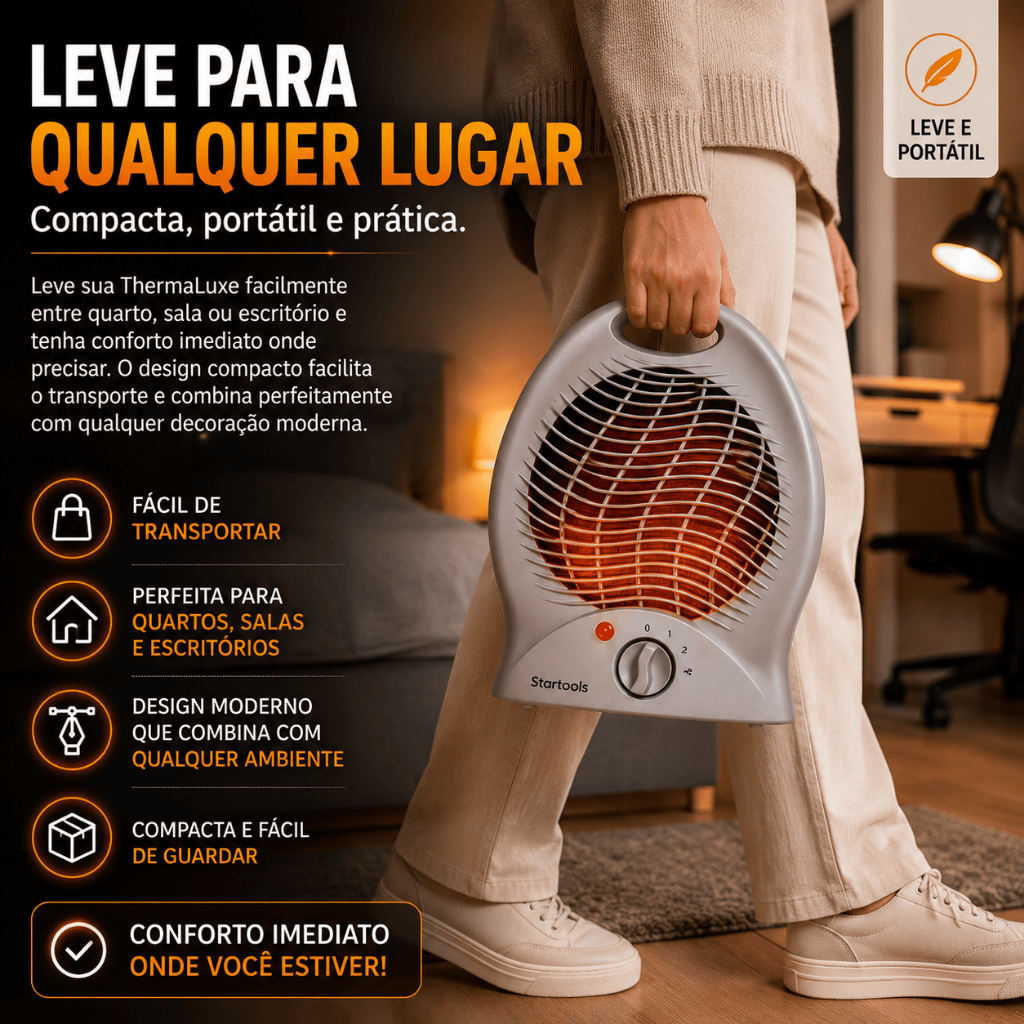 Calore Vittá — O Aquecedor Que Transforma Frio em Conforto. Aquecedor Elétrico Portátil 2000W 220V