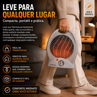 Calore Vittá — O Aquecedor Que Transforma Frio em Conforto. Aquecedor Elétrico Portátil 2000W 220V