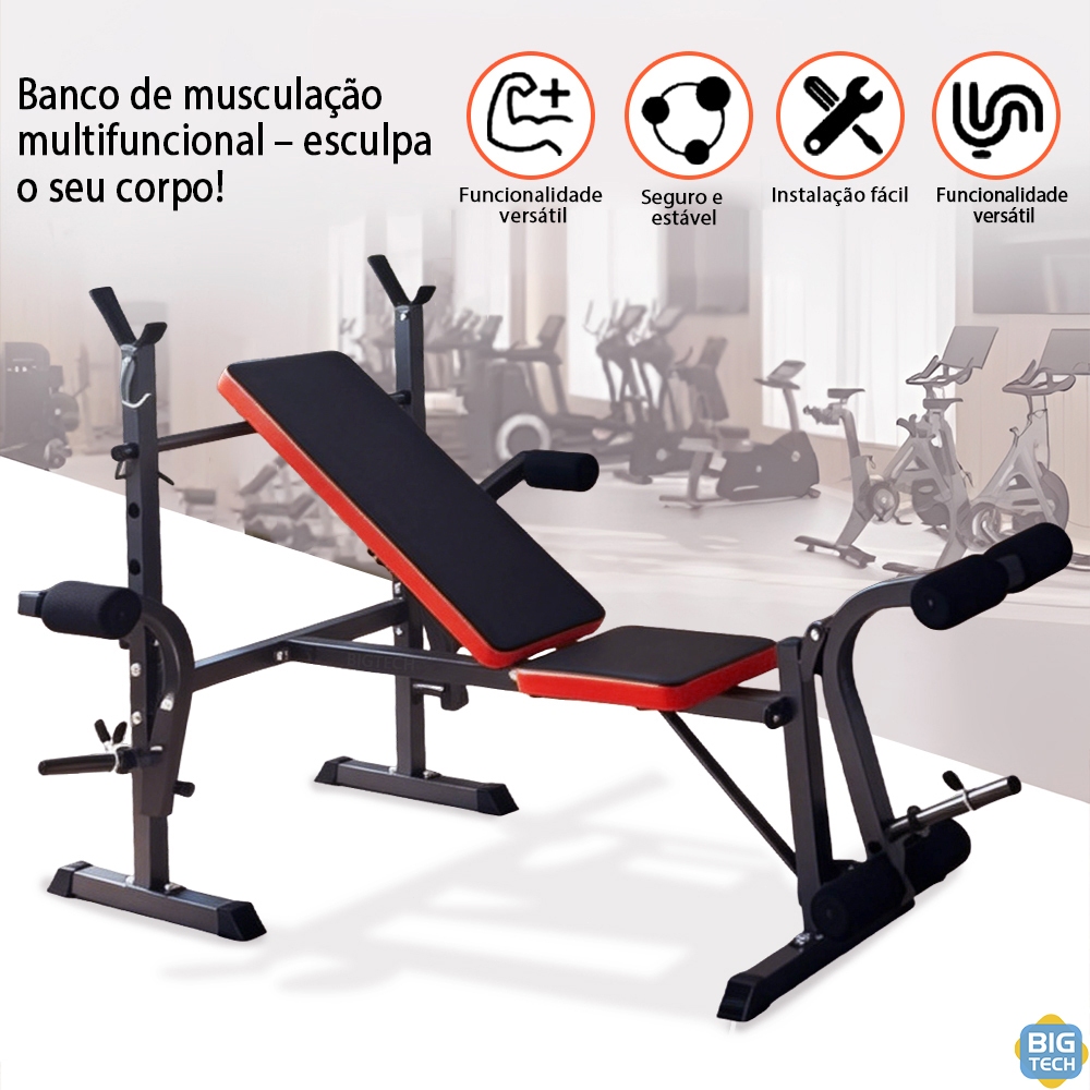 Estação de Musculação e Banco de Supino Pode ser dobrado Capacidade de carga 200 kg