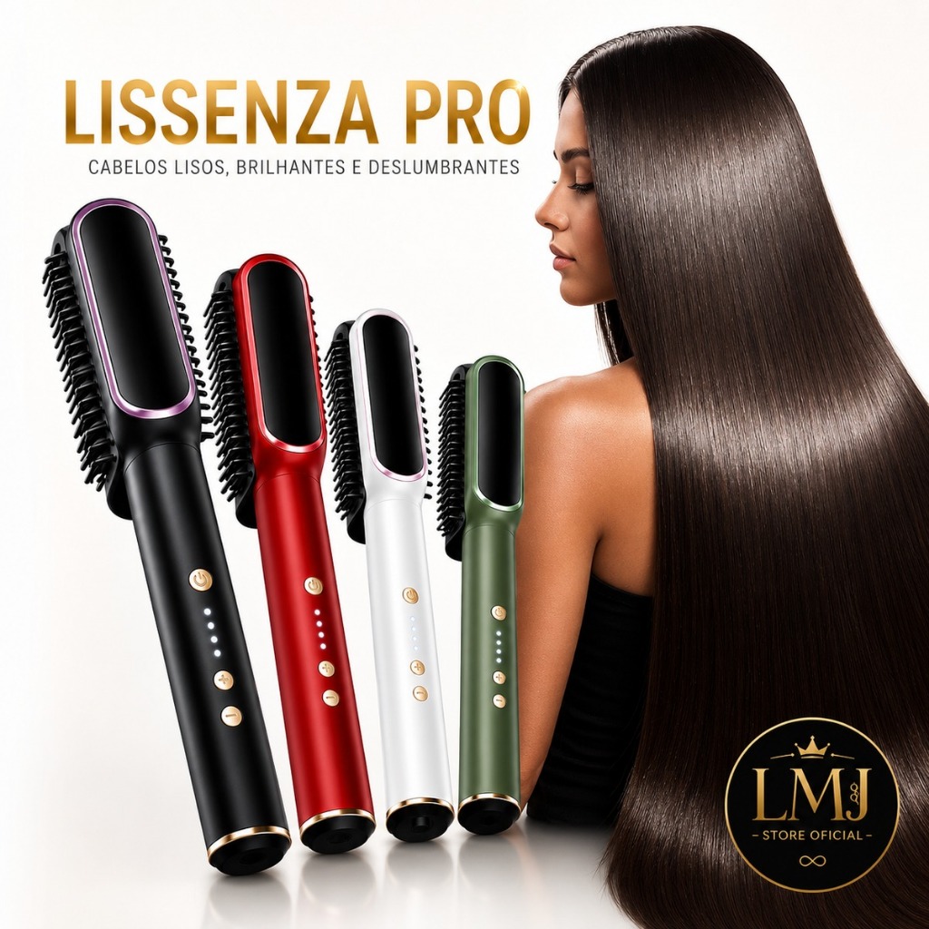 Escova Alisadora Elétrica 5 em 1 Bivolt Profissional