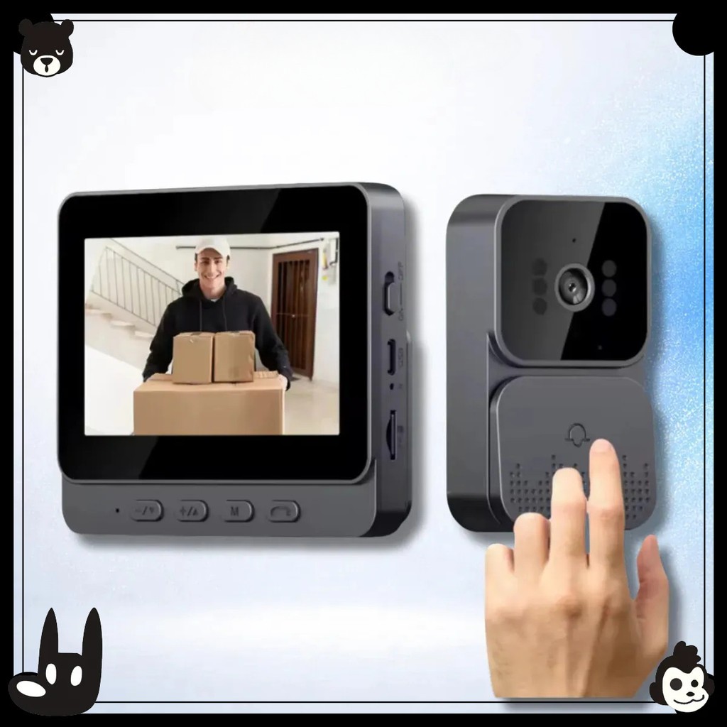 Campainha Inteligente Sem Fio c/ Câmera HD Interfone Wi-Fi Bivolt