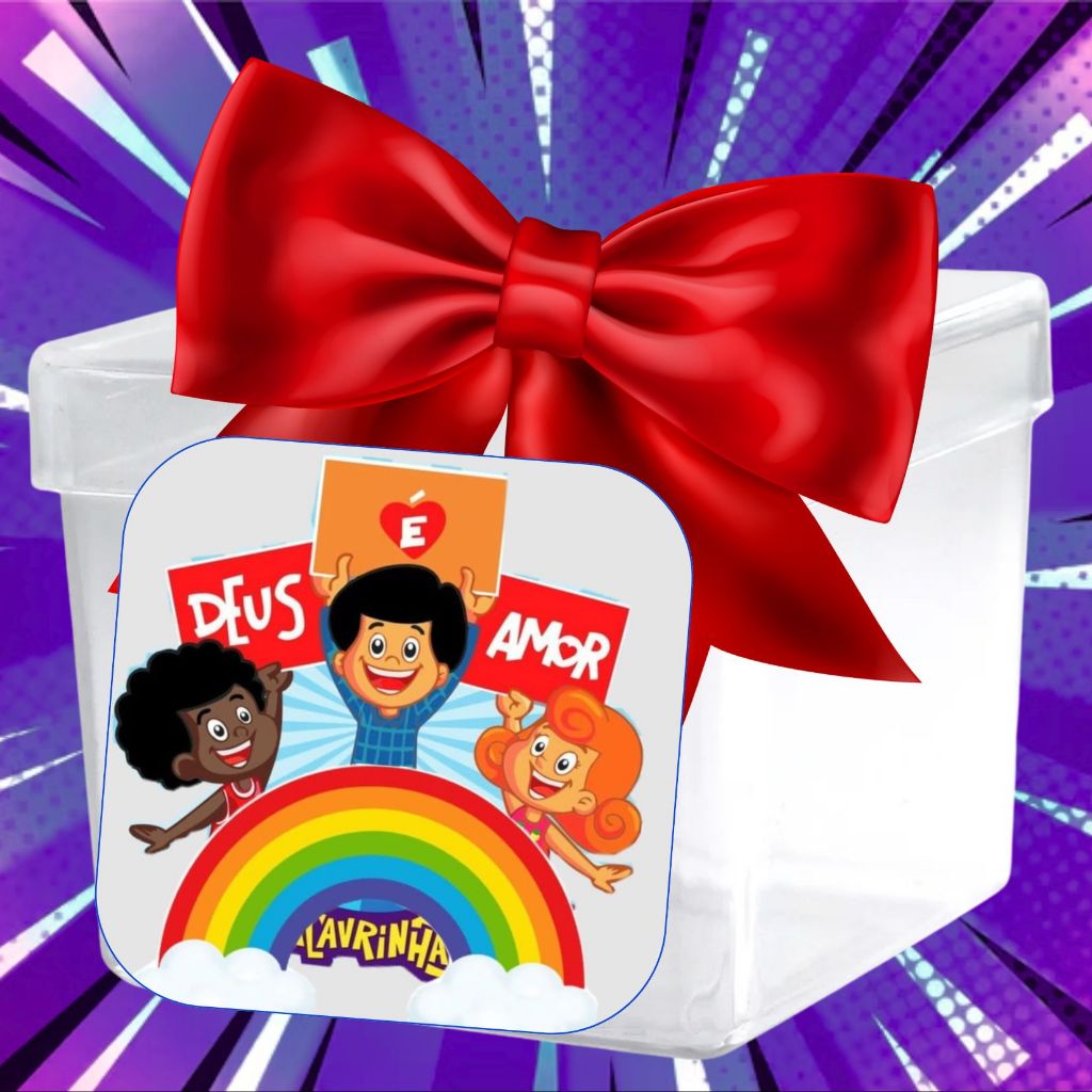 Caixinha Acrílica 3 Palavrinhas Personalizada Lembrancinha Mesversário/aniversário - Kit Festa