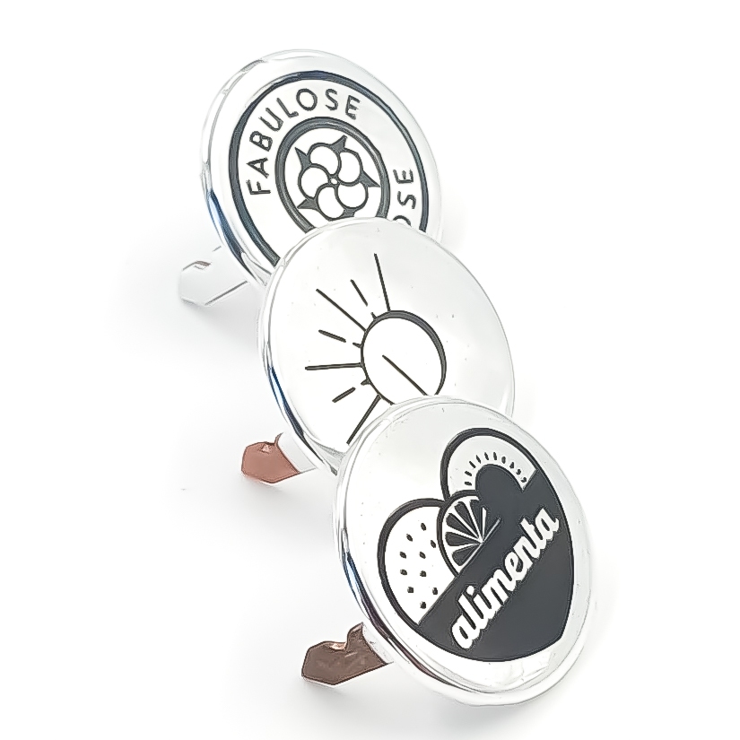 Etiqueta Personalizada 2.0x2.0 Cm De Metal Com Garra 10 Unid