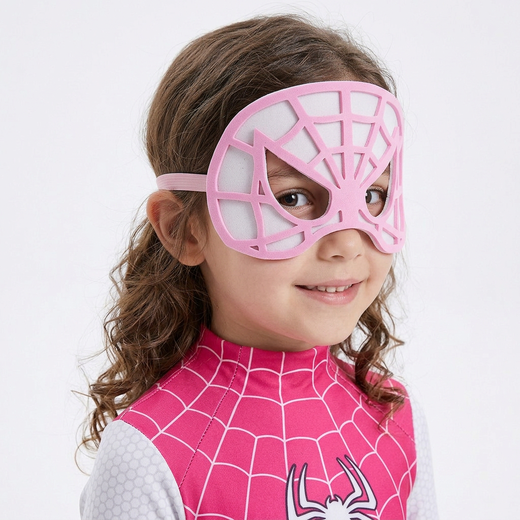 Kit 10 Mascaras Homem aranha Rosa EVA Infantil Fantasia Carnaval Festa Aniversário Lembrancinhas Entretenimento