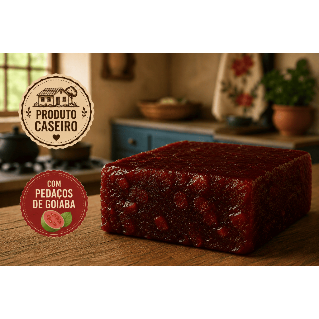 Goiabada Cascão Caseira 400g com Pedaços de Goiaba Tradicional Minas Gerais Sem Glúten