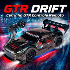 Carrinho Controle Remoto Drift Racing GTR Recarregável Com Luzes Led Carro Esportivo Infantil